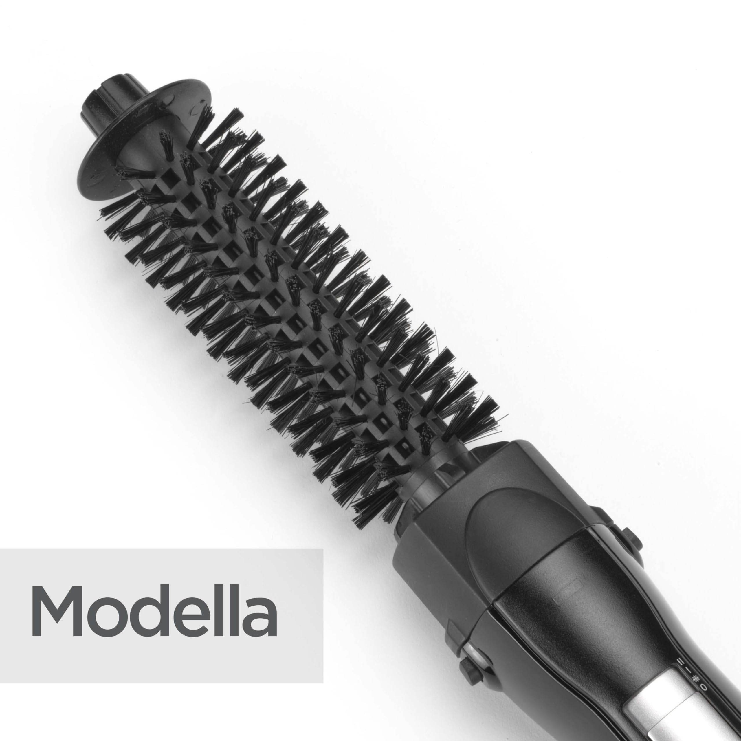 BaByliss Shape & Smooth, Spazzola ad aria calda, 2 accessori intercambiabili, spazzola da 20mm e spazzola da 30mm, funzione aria fredda per fissare la piega, nero, AS82E