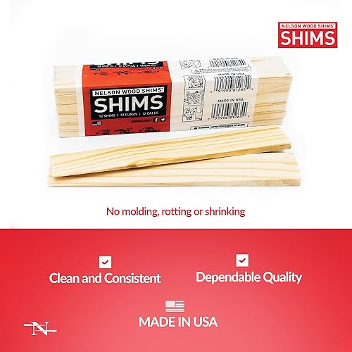 Miniatura 5 de Nelson Wood Shims - Paquete de cuñas de madera de 8 pulgadas, madera natural de alto rendimiento, 100% secado al horno - Paquete de 2 (24 cuñas en