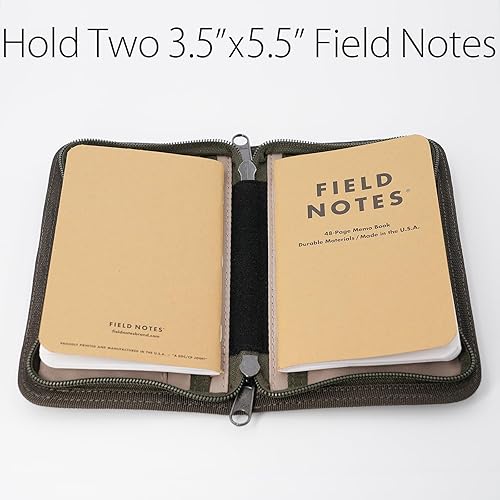 Miniatura 2 de diodrio Field Notes - Funda para cuaderno de bolsillo de 3.3 x 5.5 pulgadas con soporte para bolígrafo, cubierta de cremallera resistente al agua