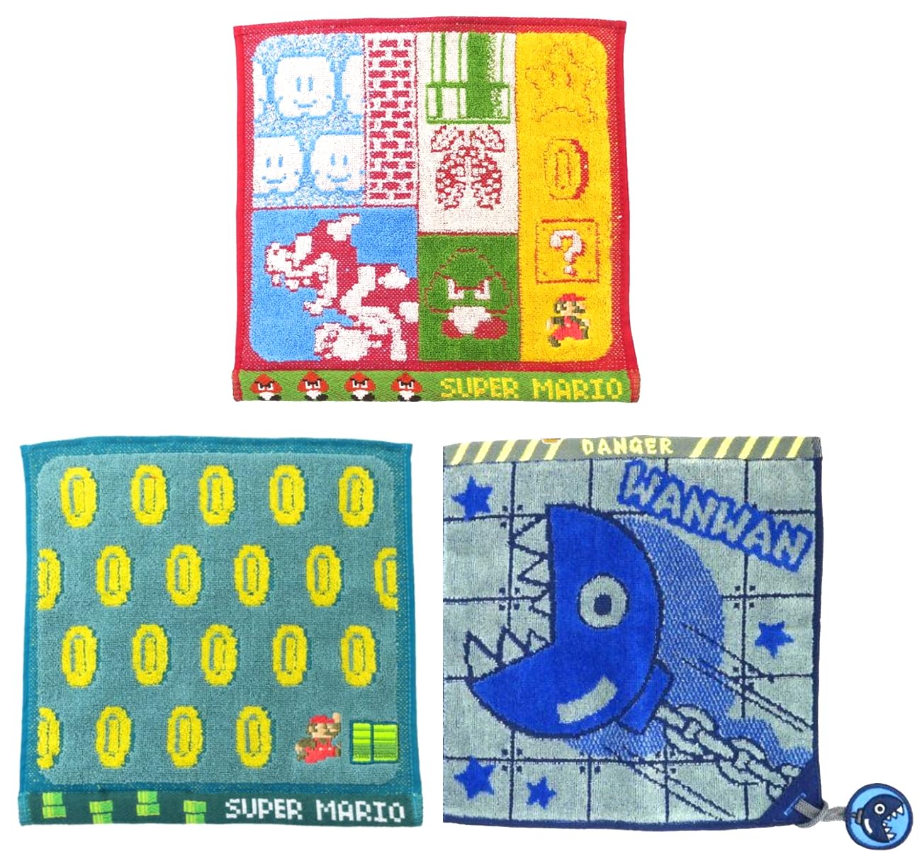 Amazon｜丸眞 スーパーマリオ ハンカチタオル 3柄セット（地上  