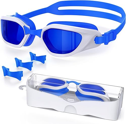 Miniatura 17 de Gafas de Natación, Gafas de Natación Unisex para Adultos Anti Niebla Anti UV Sin Fugas Visión Amplia para Hombres Mujeres Jóvenes Negro/Púrpura