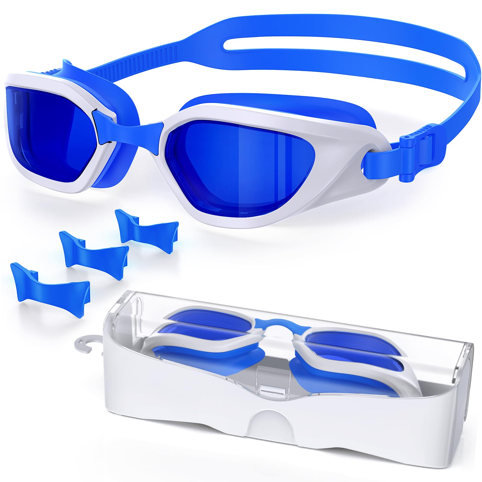 Vegemono Swim Goggles, Unisex Adult Swimming Goggles Anti Fog Anti UV No Leakage Wide View for Men Women Youth