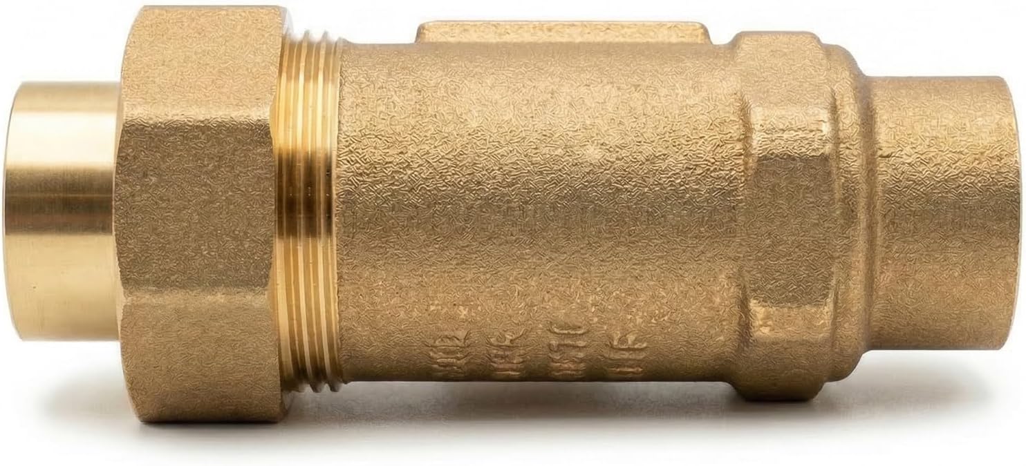 3/4 Inch Dual Check Valve Assembly, Replacement for 700XL-34UFX34F, Durable Solid Brass Dual Check Valve Backflow Preventer for Residential and Commercial Plumbing