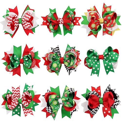 Miniatura 1 de Himine 9pcs Halloween Navidad dibujos animados bowknot horquilla accesorios para niñas