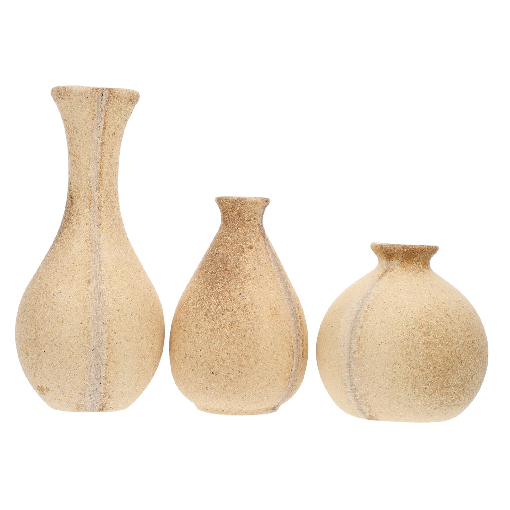 GANAZONO Wooden Vases for Flowers 3 Pieces Diy Blank Wood Flower Pots Small Handmade Flower Holders for Home Office Balcony Decoration