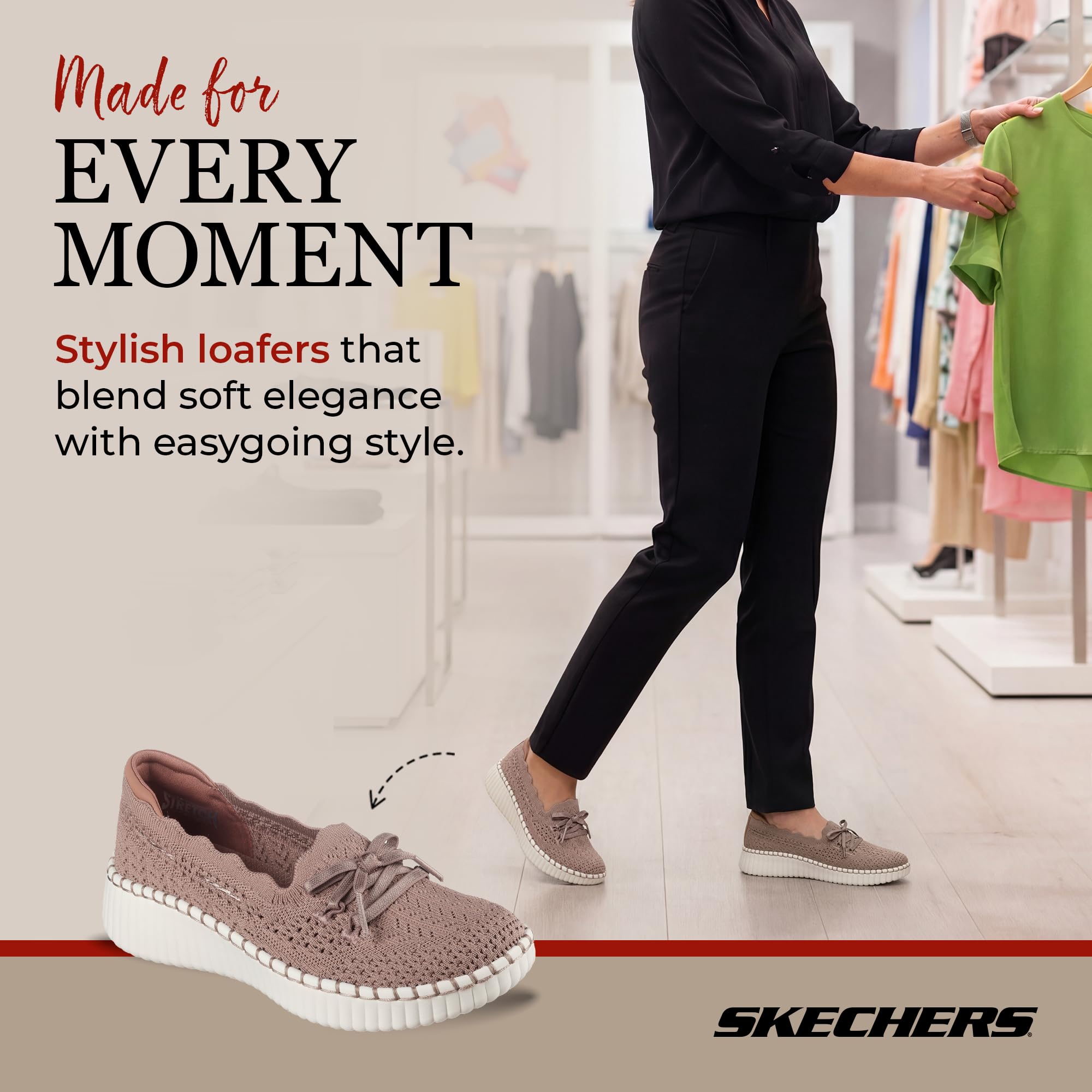 Skechers Kobiety Wilshire Blvd - Knit SailMokasyn