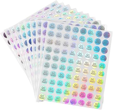 dealzEpic - QC Passed Stickers - Self-Adhesive Round Waterproof Laser Labels