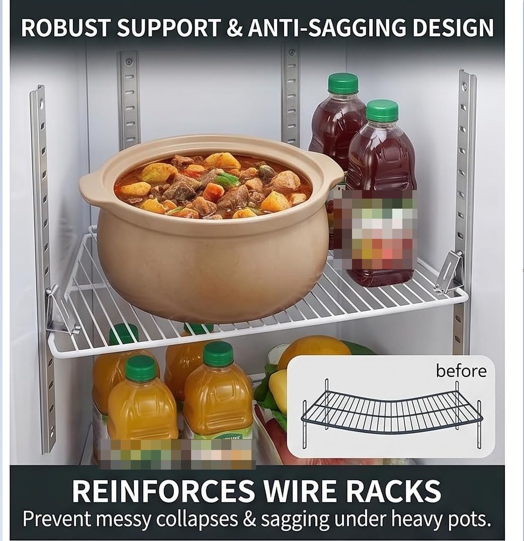 Refrigerator Shelf Clips, Adjustable Freezer Pilaster Strips Bracket image 5