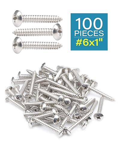 Miniatura 2 de Tornillos de madera Phillips de acero inoxidable 304 con cabeza de truss #6 x 1, 100 tornillos autorroscantes  by IMSCREWS