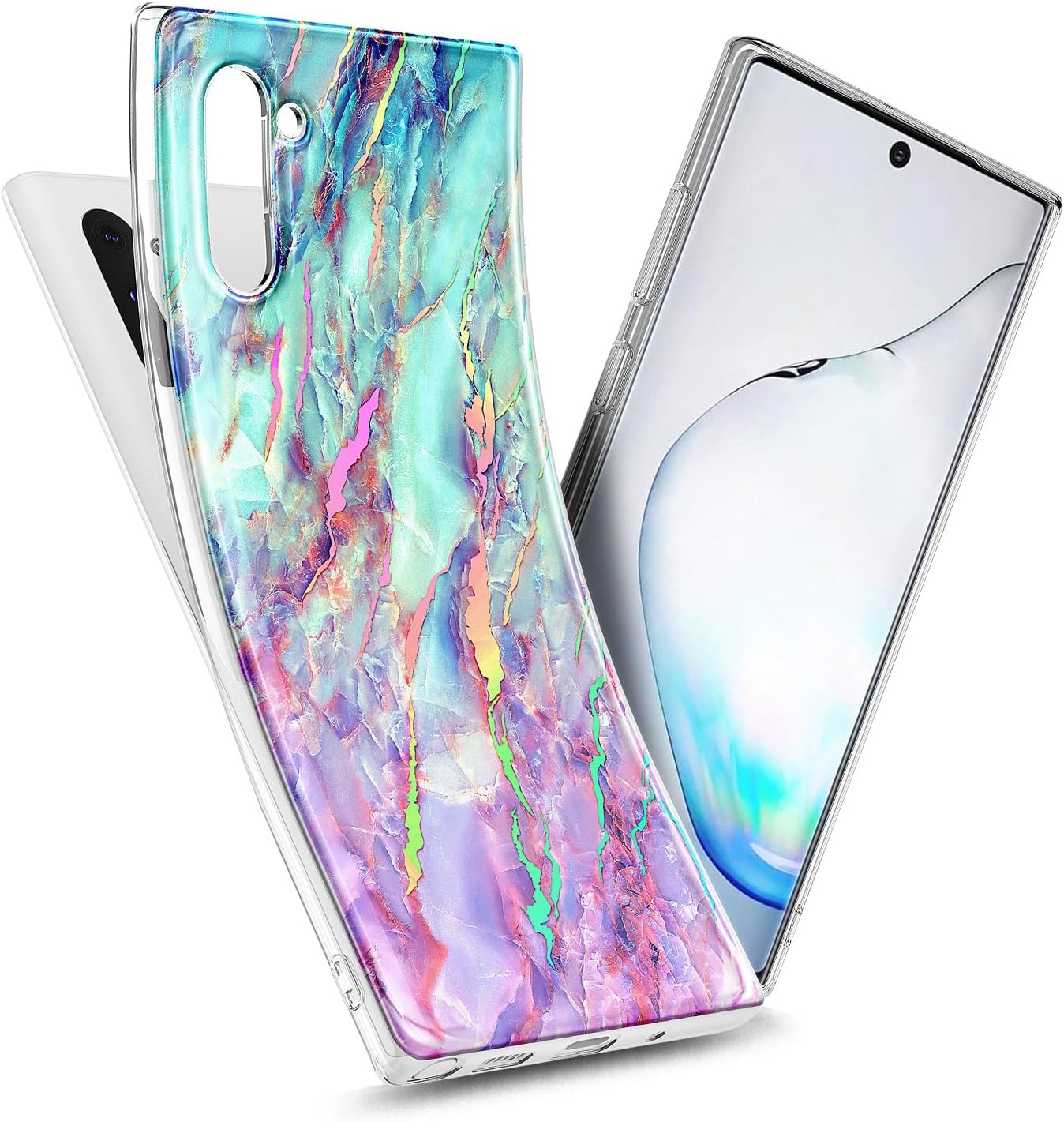 Designed for Samsung Galaxy Note-10 Case, Marble Nova | with Screen Protector (Maximum Coverage, Flexible TPU Film) | Ultra Slim Thin Glossy Stylish Protective Phone Cover - Image 4