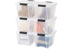 IRIS USA 19 Quart Stackable Plastic Storage Bins with Lids and Latching Buckles