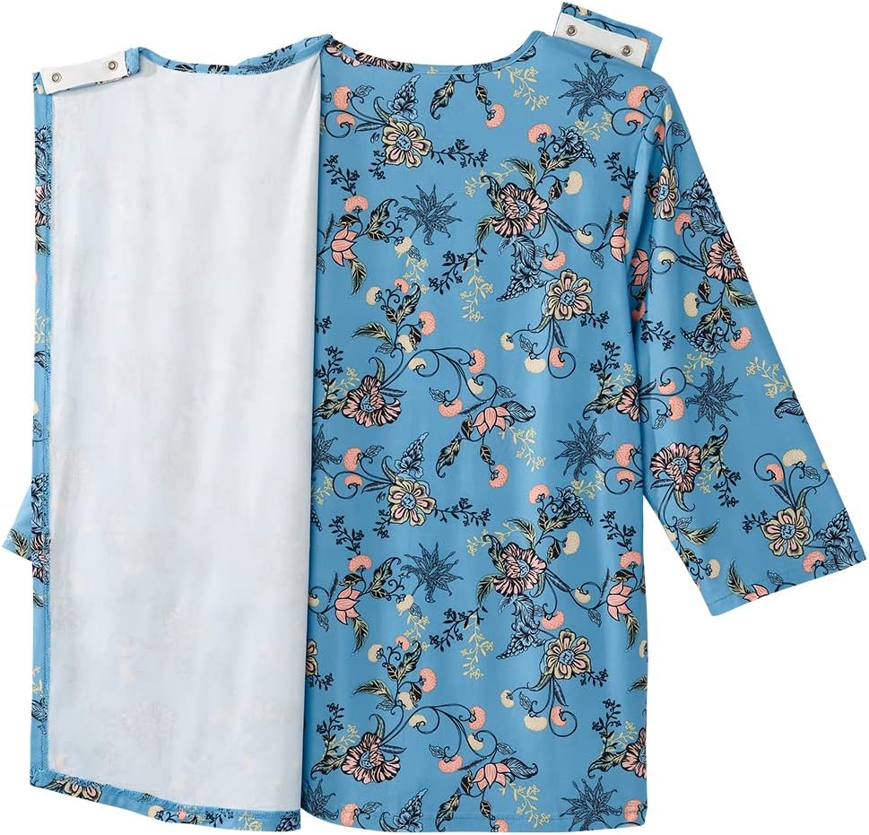 Women’s Open-Back Adaptive Faux Button Top - Image 2