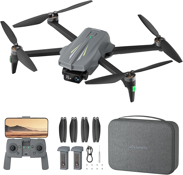 Ameta S20 Drones with Camera for Adults 4k UHD, GPS Drone for Adults Beginners with 50 Mins Long Flight, Brushless Motor, Altitude Hold, Cool Toys Gifts for Men Boys, Under 249g