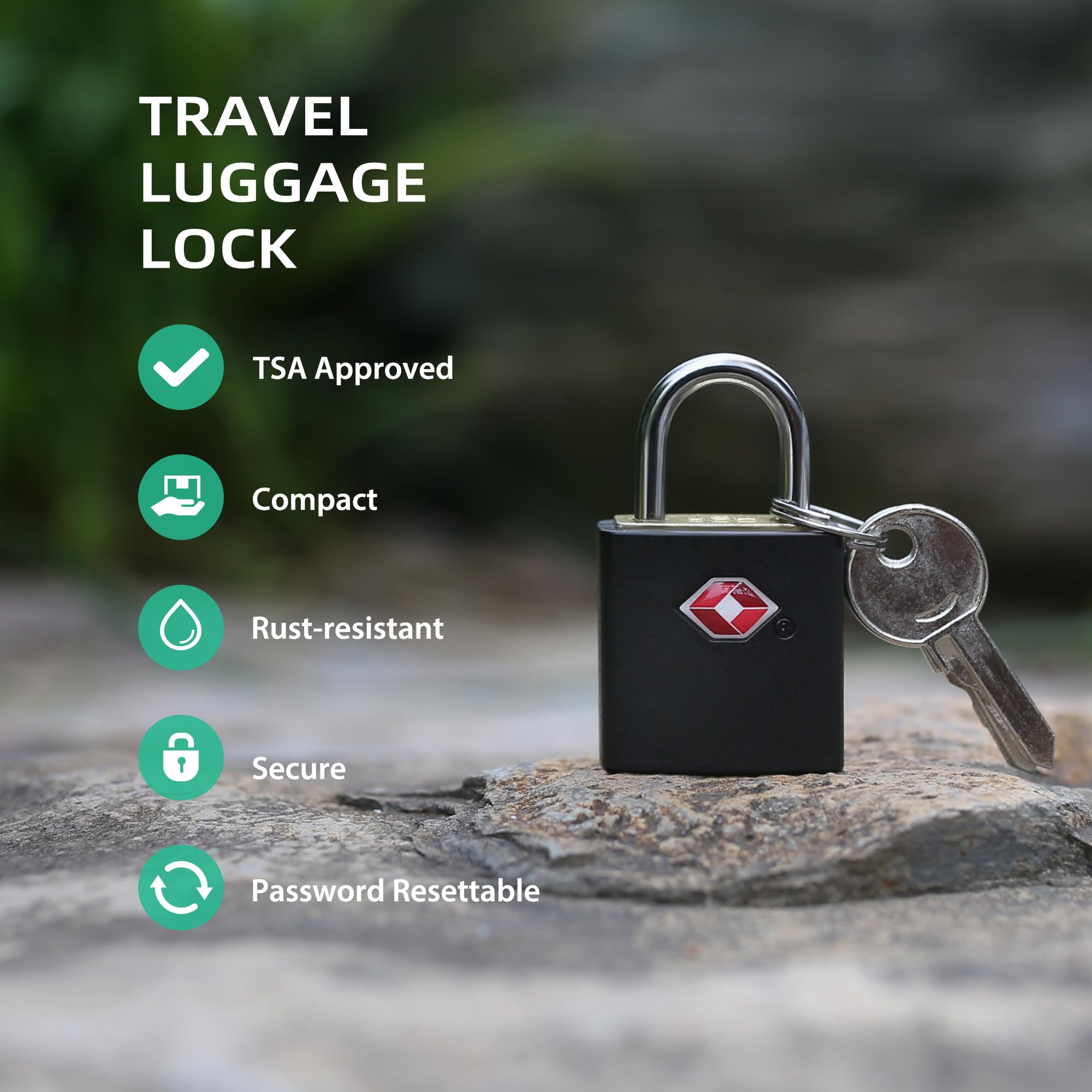 TSA Locks for Luggage with Keys, Travel Luggage Locks TSA Approved 4 Pack, Small Padlock with Key, Keyed Alike Mini Padlock for Suitcase, Backpack, Bag, Zipper, Case, Box, Small Locker