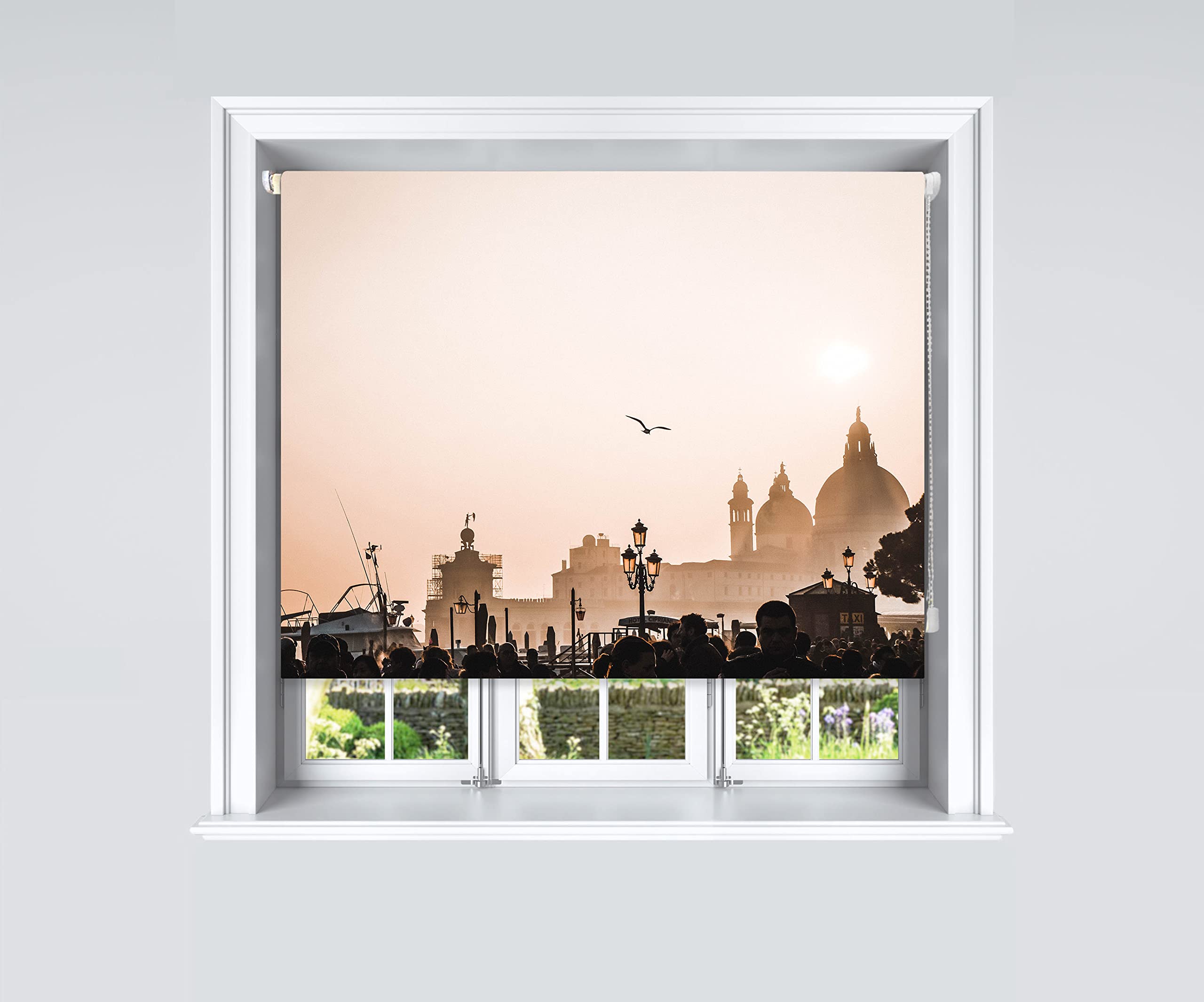 Lister Cartwright Venice Tonal Photographic Blackout Roller Blind - (180 X 140 Cm) Printed Colourful Roller Blind Easy Fit Window Blind With Child Safety - Bedroom Bathroom Kitchen & Living Room