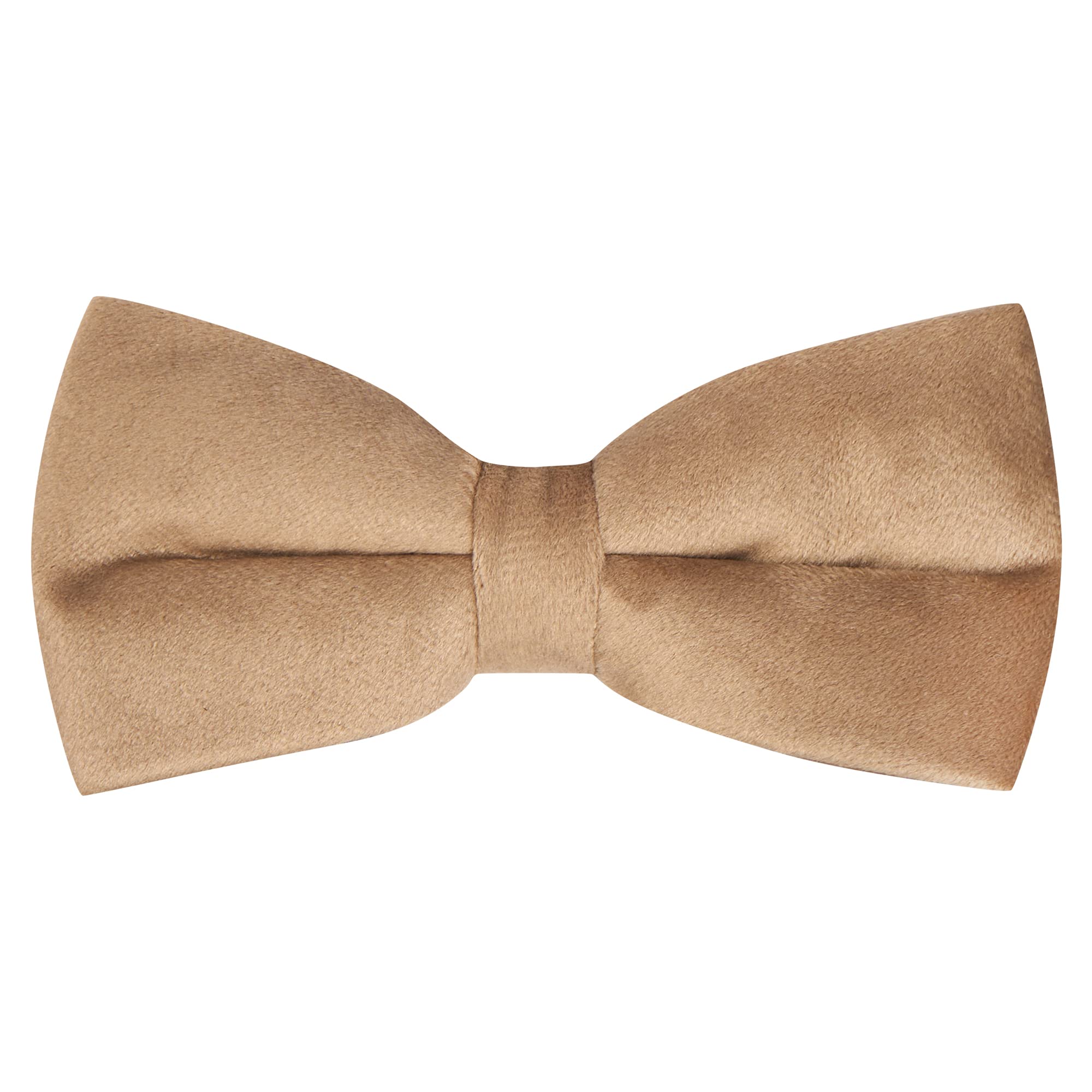 King & Priory Brown Luxury Taupe Velvet Bow Tie