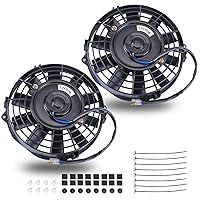 Vista 13 de Ventilador eléctrico universal de 25,4 cm, delgado, push/pull para radiador, 12V 80W, kit de montaje de alto rendimiento, rojo, 2 piezas