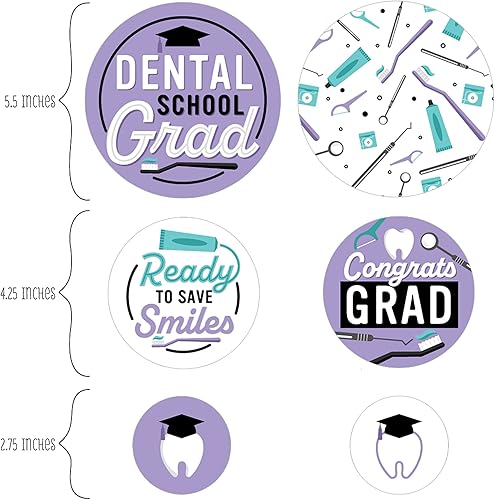 Miniatura 2 de Big Dot of Happiness Graduado de la escuela dental - Odontología e higienista fiesta de graduación confeti círculo gigante - Decoraciones de fiesta