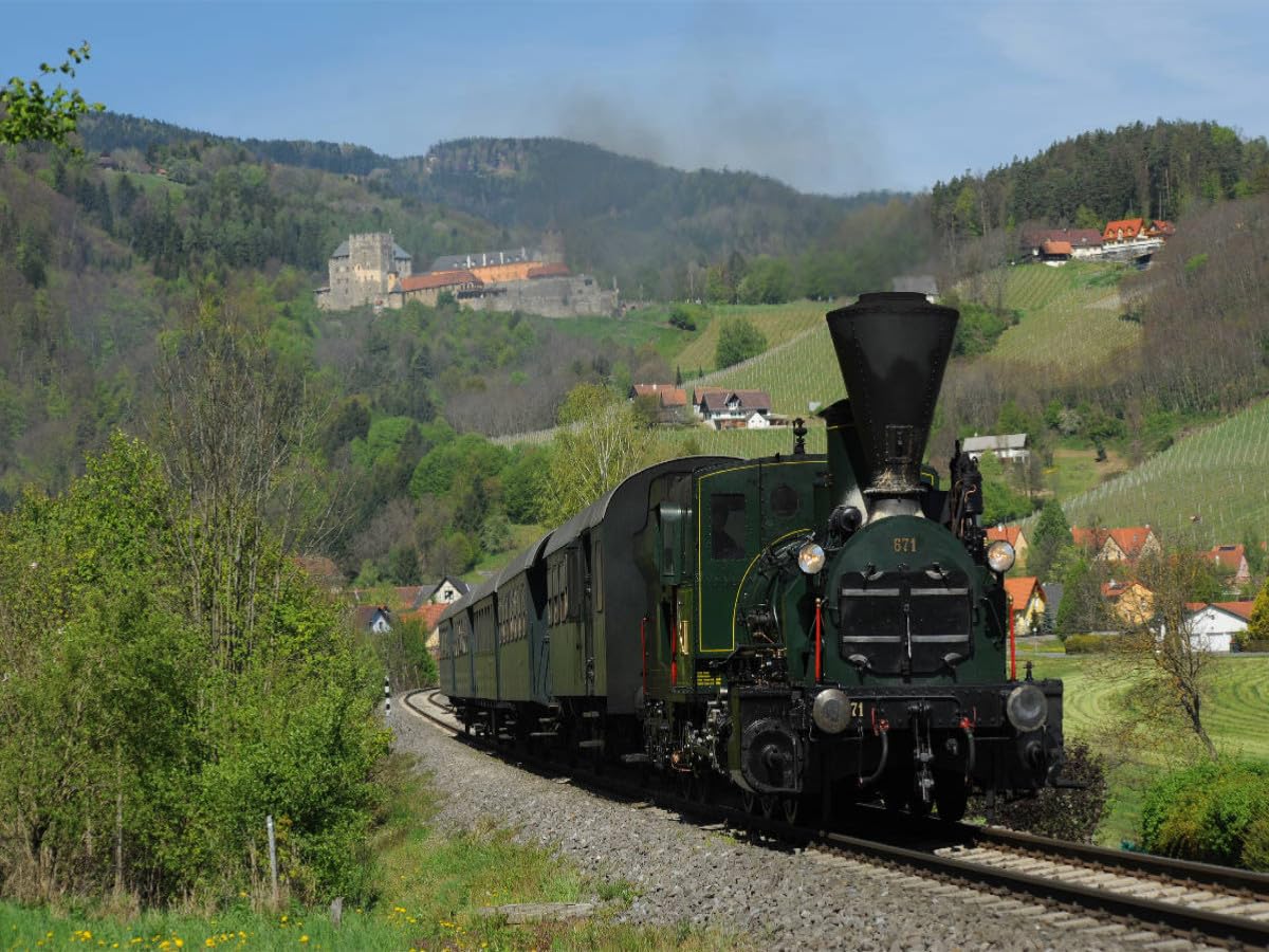 CALVENDO Puzzle La Locomotive à Vapeur 671 sur la Leibenfelder Höhe à Deutschlandsberg. 1000 Pieces 64 x 48 cm from HP