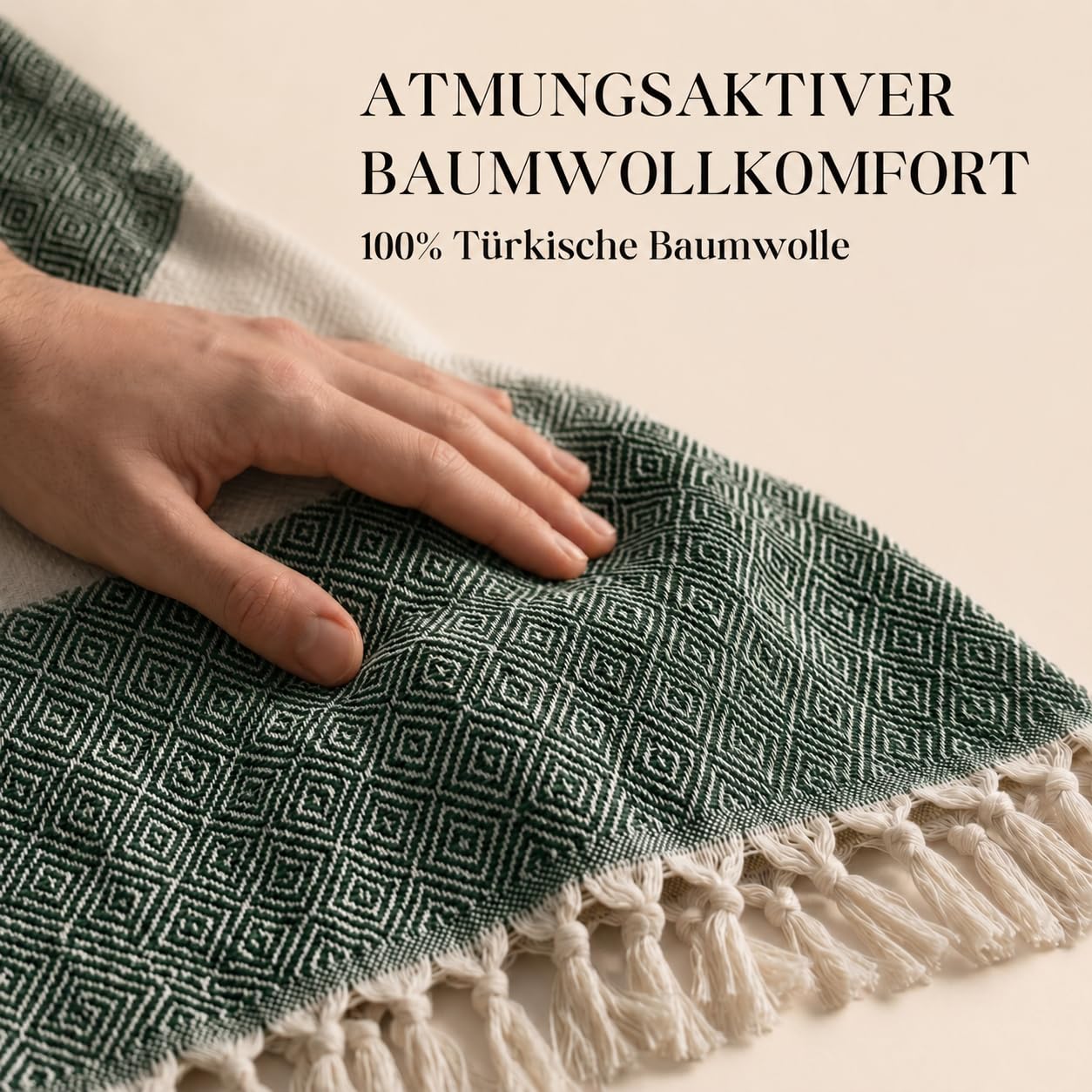 Saunahandtuch XXL 180x100 cm 100% Baumwolle 2er Set Hamamtuch Saugstark Schnelltrocknend Saunatuch Strandtuch Grau Dunkelgrün