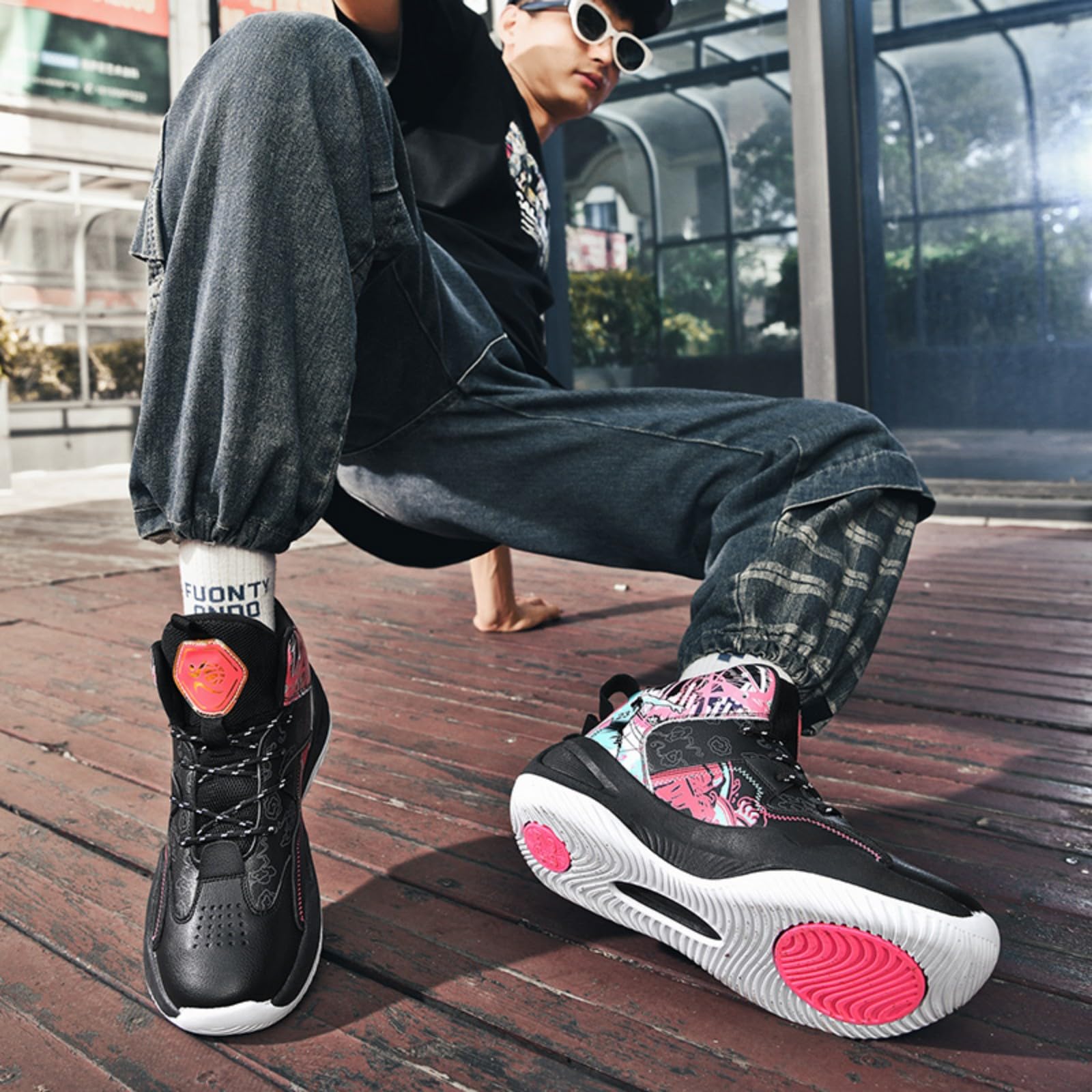 Basketballschuhe High-Top Style für Jugendliche, Herren und Damen, rutschfest Langlebig Atmungsaktive Sport Turnschuhe für Training und Alltag