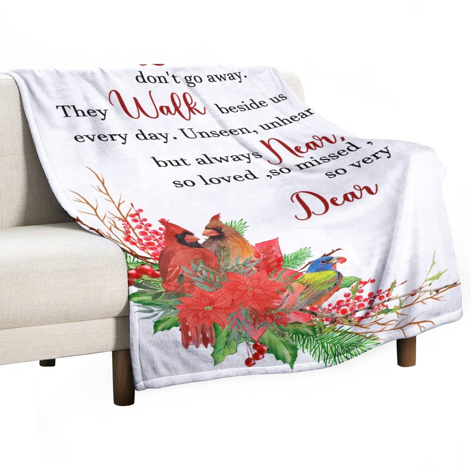 Couverture flanelle personnalisée souvenir cardinal pour réconforter un proche endeuillé
