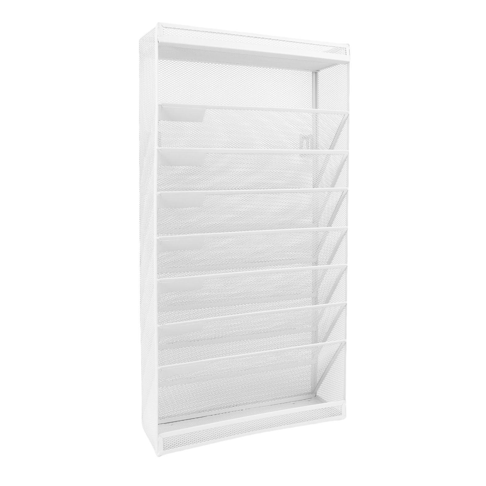 Organizzatore di File a 9 Livelli Realizzato in Maglia di Ferro Spessa, Rack a Parete Mobile con Ruote, Organizzatore di Documenti per Ufficio, Casa, Design Verticale per la