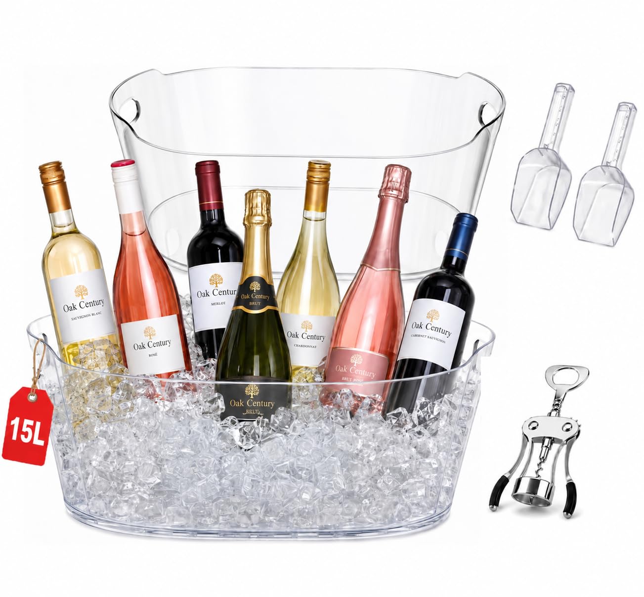 Large Ice Buckets - Party Set with Bottle Opener -1