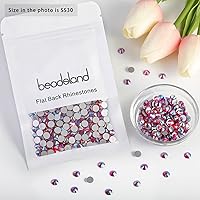 Vista 319 de Beadsland 1440 diamantes de imitación de cristal con parte trasera plana, gemas redondas, sombra dorada, SS20, 0.181-0.189 in