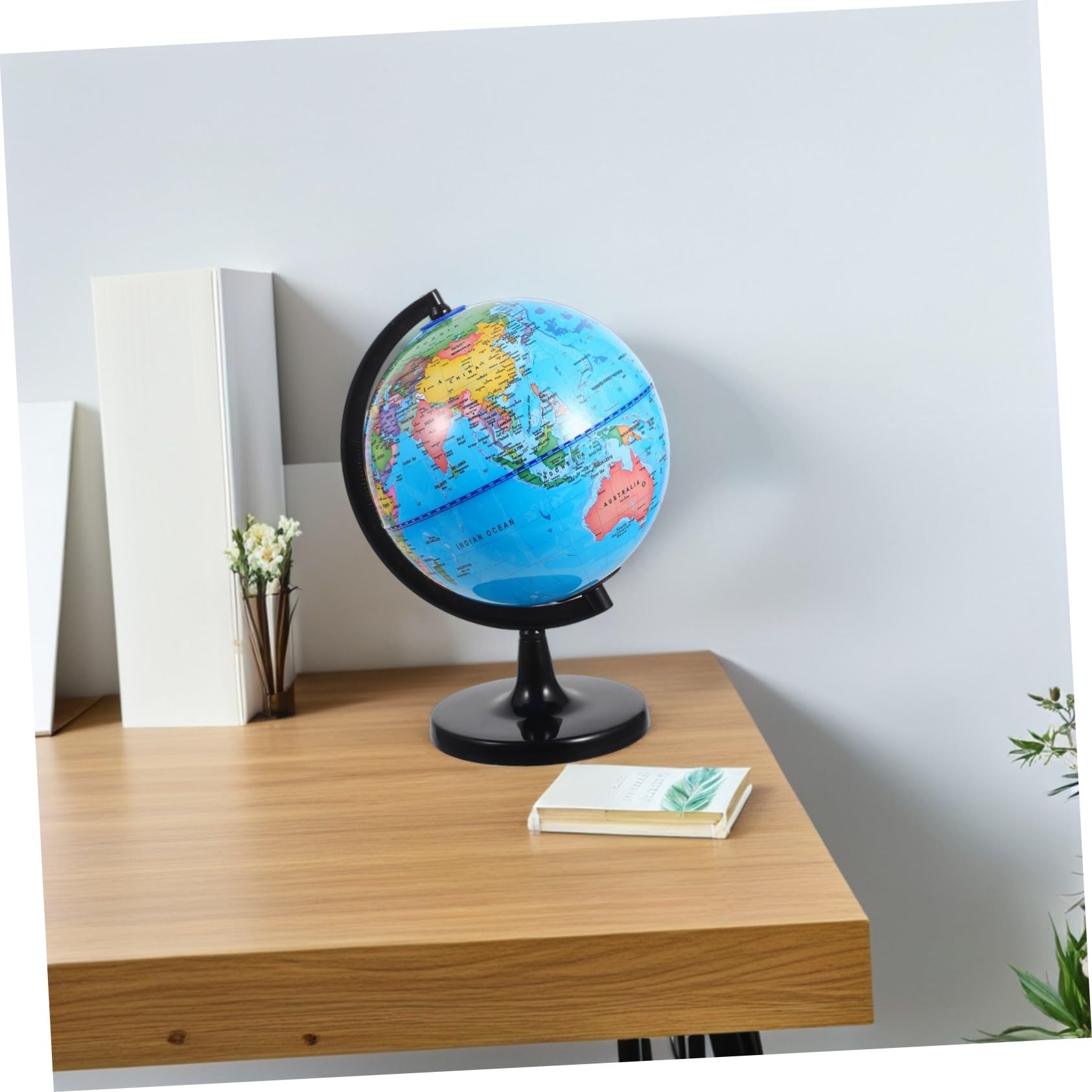 SHINEOFI Globo Dell’apprendimento Grande con Mappa del Mondo per Ragazzo Ragazza, Mappamondo Educativo Rotante con Base Stabile, Strumento Didattico per Classe e Uso Domestico