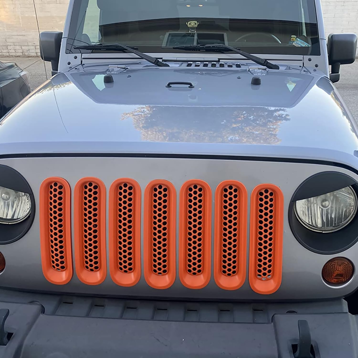 ontto Grill Mesh Inserts Fit for Jeep Wrangler JK 2007-2017 Front Grille Guard Cover Trim Fit for Jeep Wrangler JKU 2007-2017,7 PCS Purple