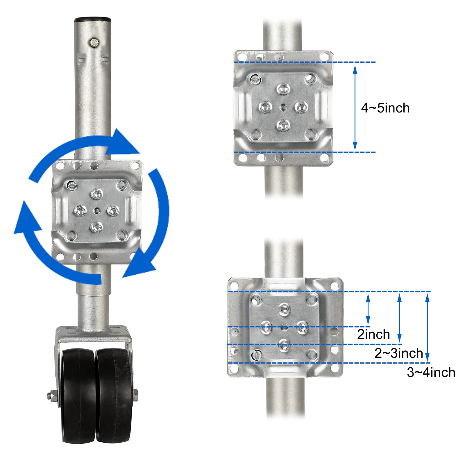 Buy WEIZE Trailer Jack, Heavy Duty Swivel Boat Trailer Jack with Dual