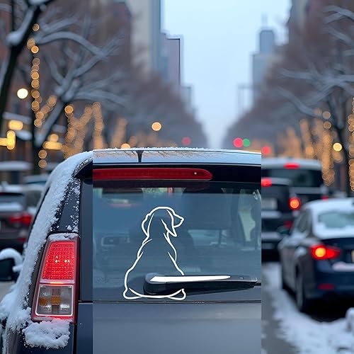 Miniatura 6 de Calcomanía blanca divertida de cola móvil de perro para parabrisas de perro, lindo animal cachorro, calcomanía impermeable para limpiaparabrisas