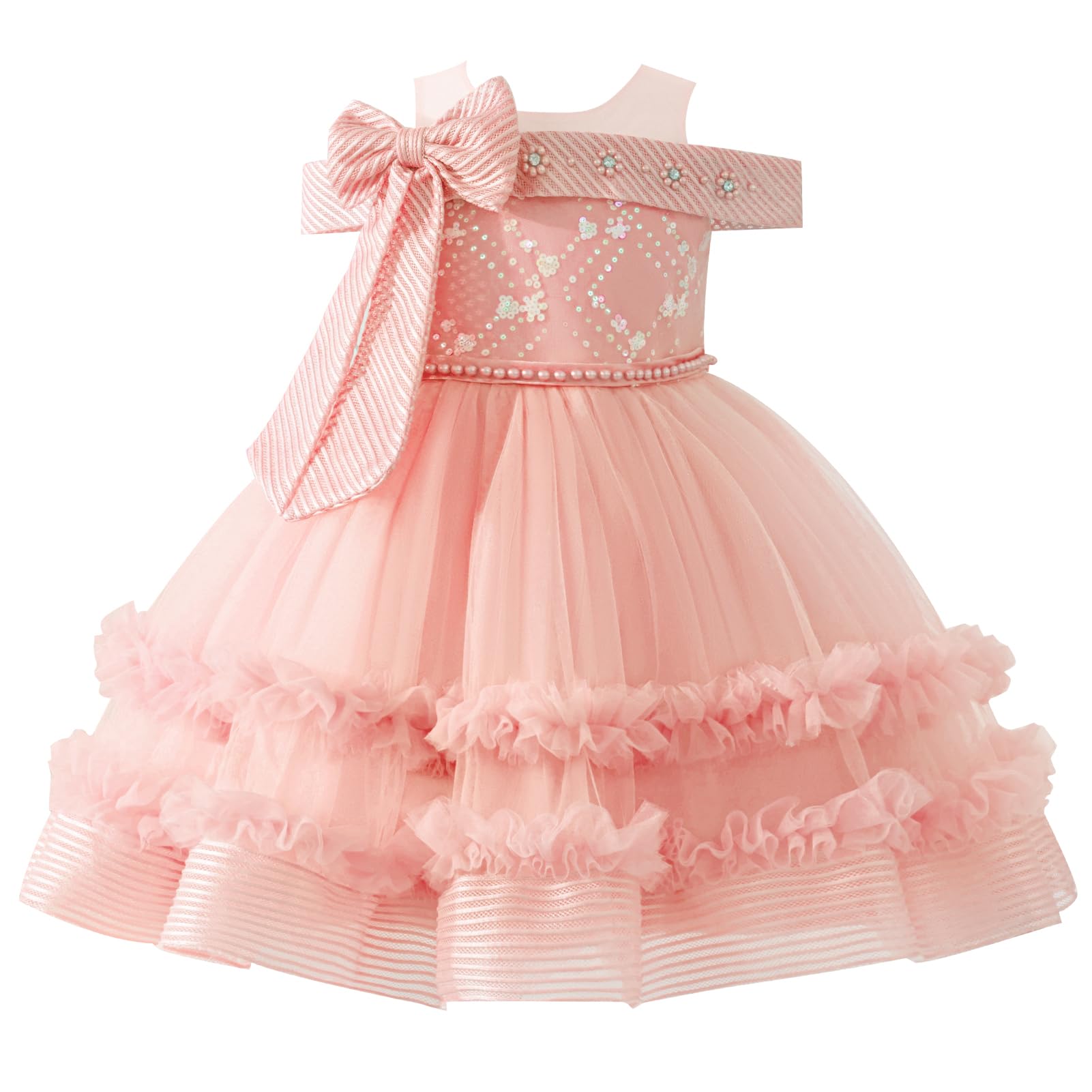 IBTOM CASTLE Kleines Blumenmädchenkleid für Kleinkinder, Ballkleid