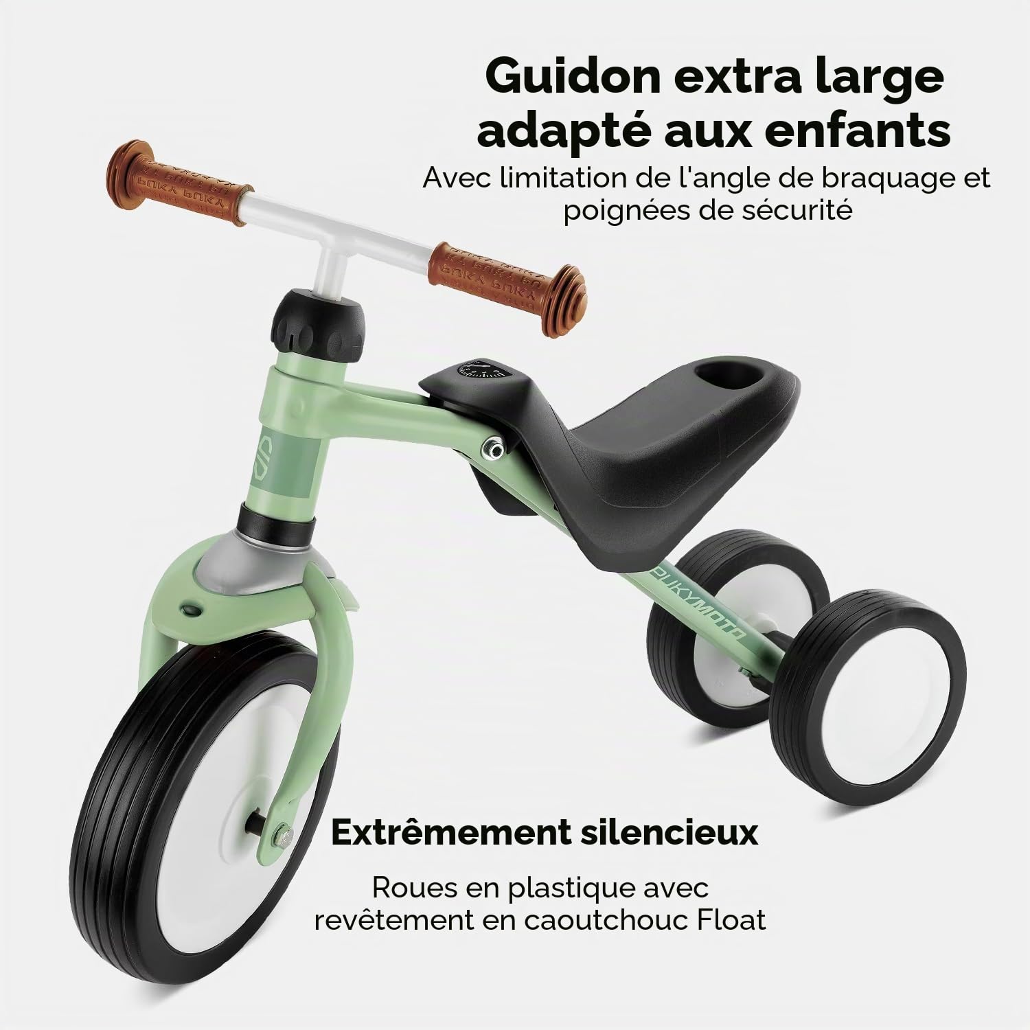 PUKY PUKYMOTO Vert | 2en1: Draisienne et Porteur | Trotteur dès 1,5 ans | Jouet sans pédales | Vélo enfant avec limitation de braquage | Véhicule enfants avec roues FLOAT pour intérieur/extérieur