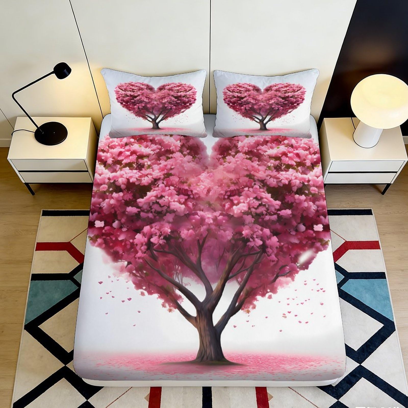 3D Printed Rose Skull Fitted Sheet Microfiber Non-Slip Deep Pocket Rose Skull Mattress Fitted Cover for Bedroom Bedding 140x200x25cm
