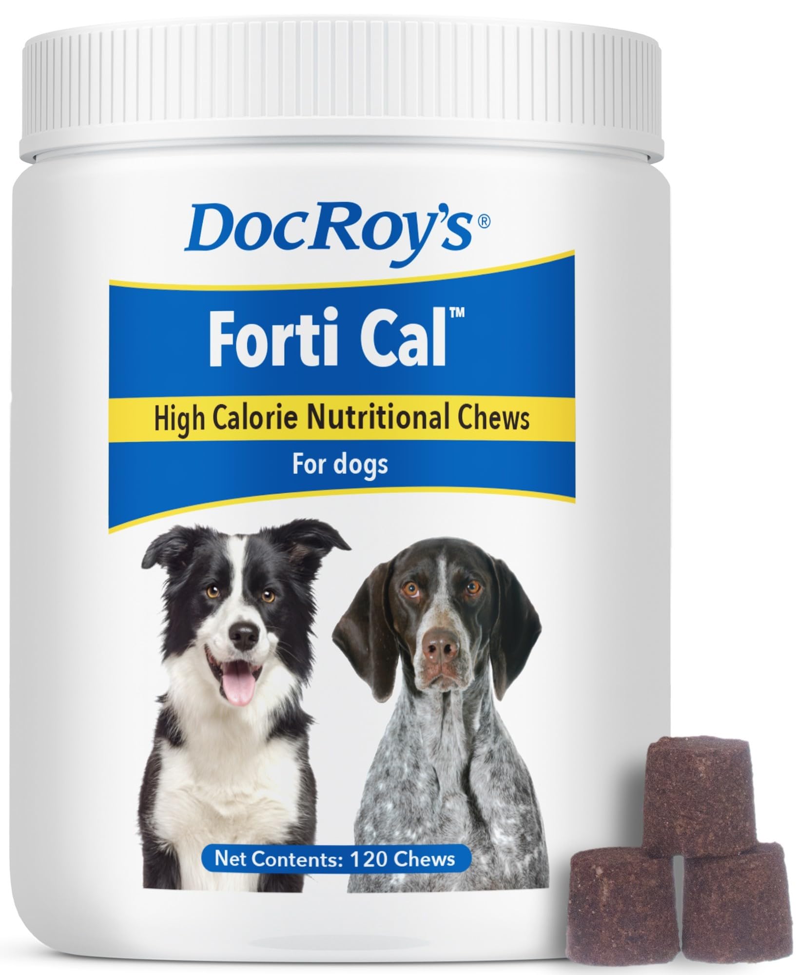 Doc Roy’s Forti Cal Soft Chews, High-Calorie Energy Supplement for Dogs & Cats, Boosts Appetite, Weight Gain & Recovery, Tasty Roast Beef & Liver
