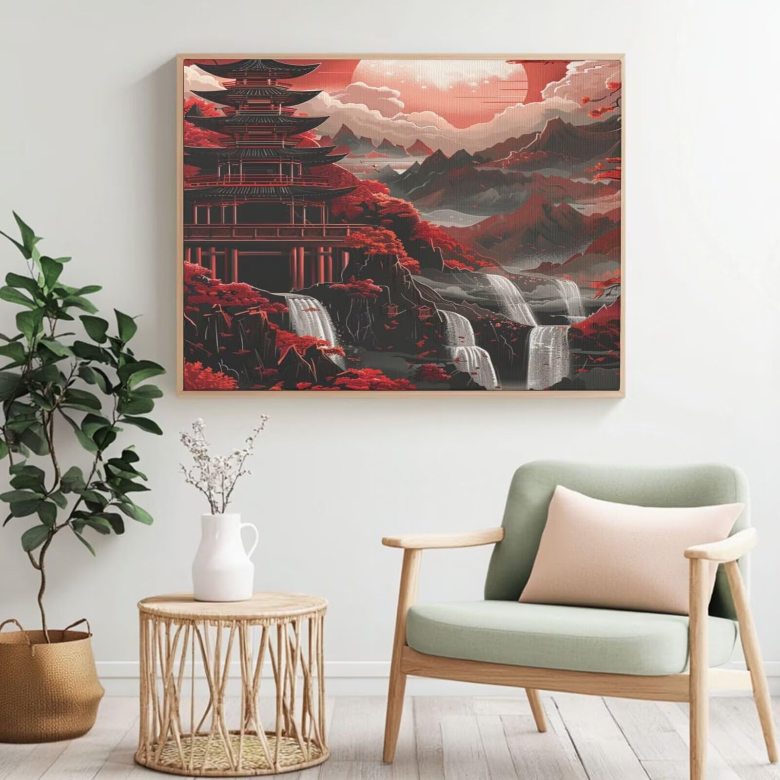 Kit per pittura con numeri per adulti, religione, pittura vergine con numeri per principianti, pittura acrilica con 6 pennelli, pittura a olio per decorazione da parete, 95 x 70 cm