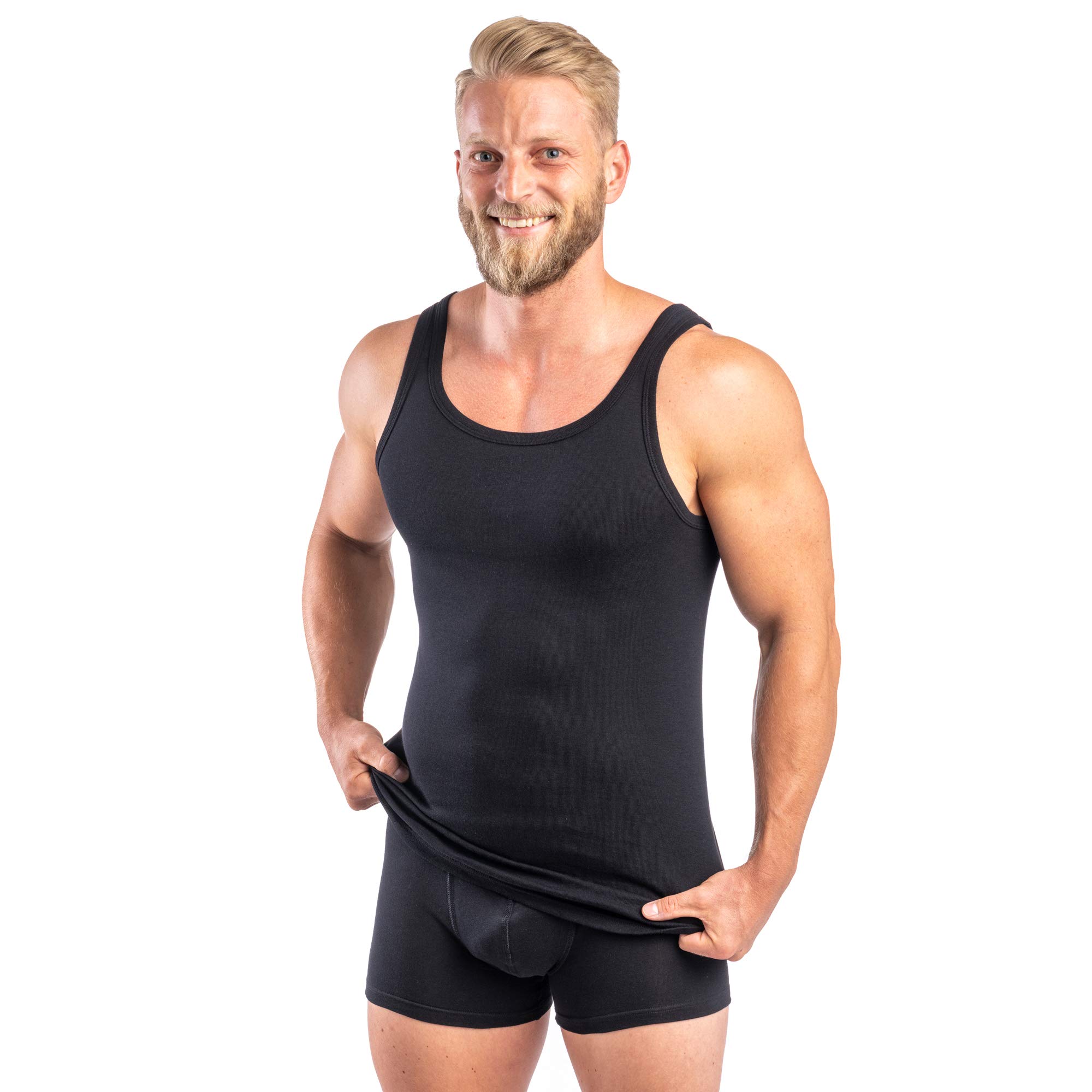 HERMKO 3000 Camiseta de Tirantes de Hombre (más Colores) de algodón orgánico