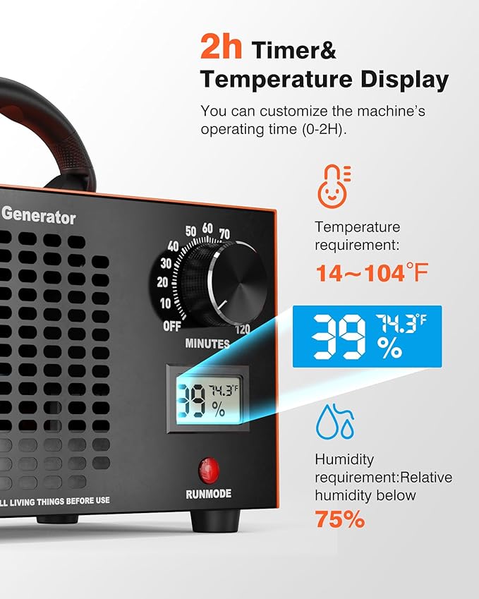 Generador de Ozono 120,000 mg/h para Grandes Espacios hasta 5000 Sq.Ft miniatura 5
