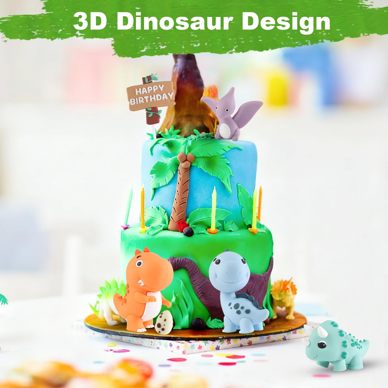 17PCS Dinosaur Cake Topper - Image 3