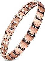 Feraco Pure Copper Magnetic Bracelet for Women - 2X Strength 3500 Gauss Magnets, Adjustable Fit, Hypoallergenic Jewelry