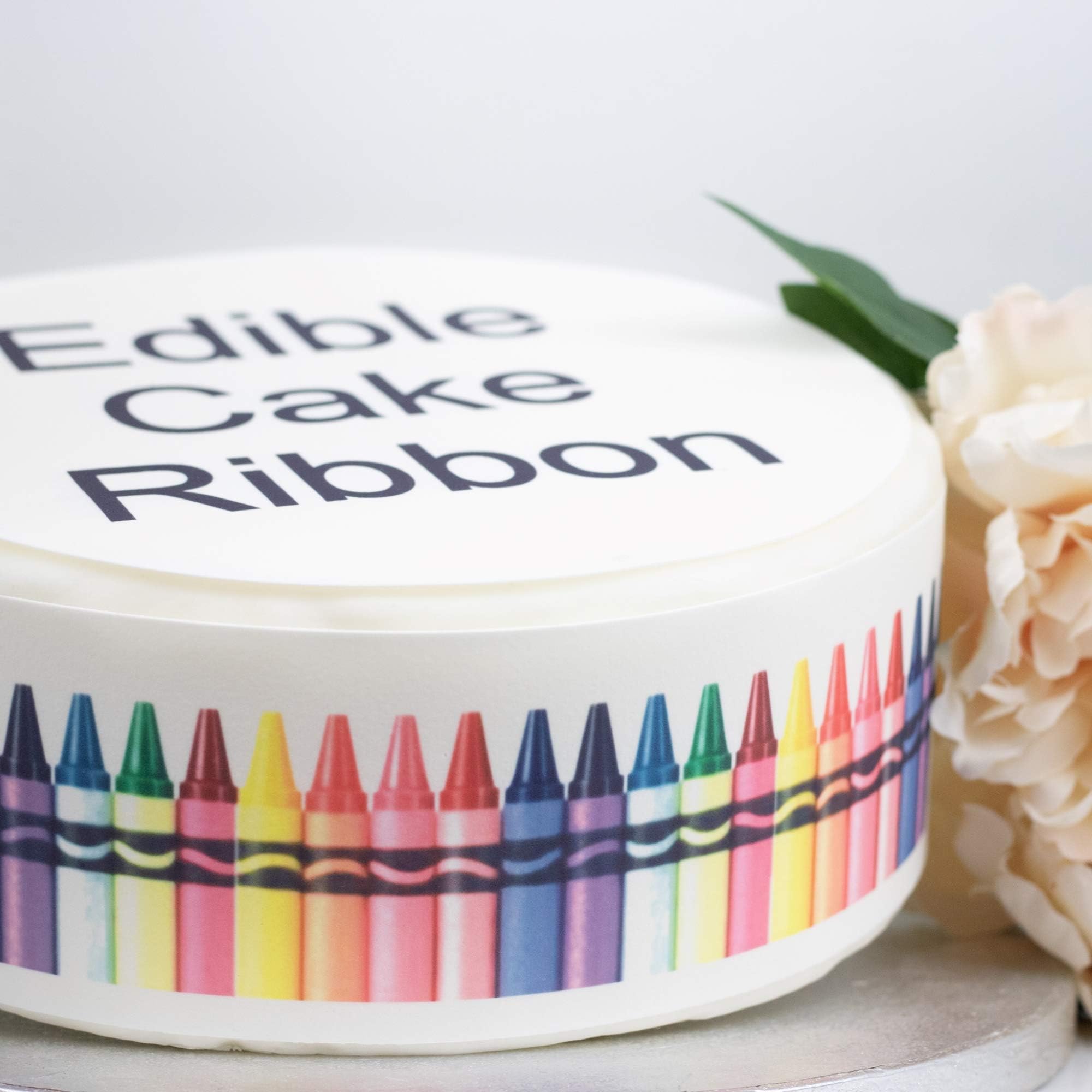 Sprinkles & Toppers Ltd Colourful Crayons Edible Icing Cake Ribbon / Side Strips
