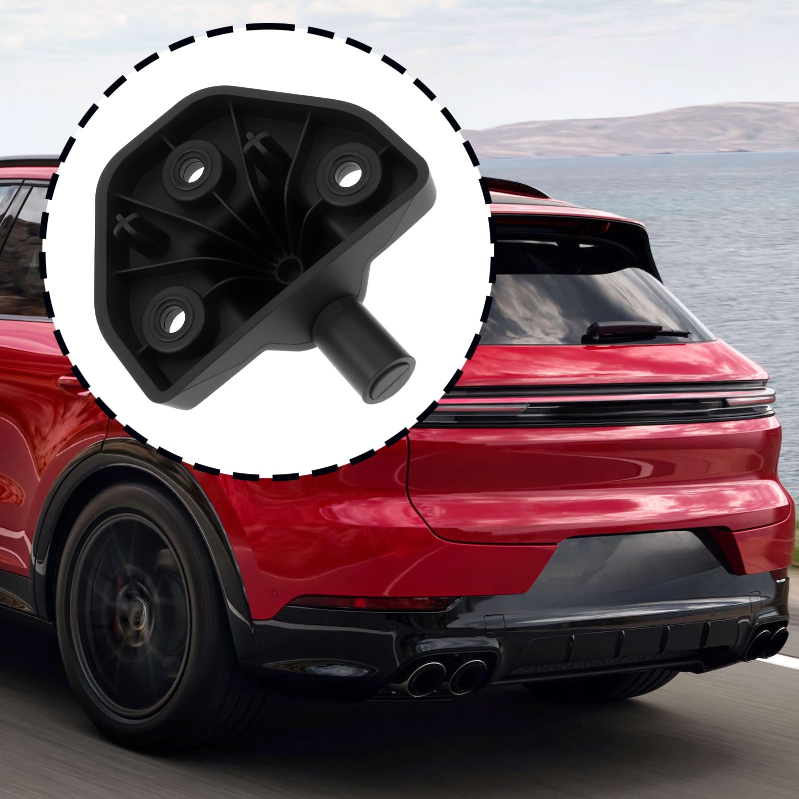 1x Wspornik uchwytu bagażnika samochodowego prawy 9Y3867778A1E0 Kompatybilny z Porsche Cayenne 18-24 Czarny Plastik