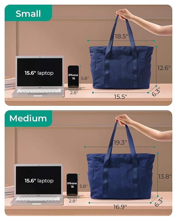 BAGSMART Tote Bag for Women with Zipper, Gym Tote with Compartments, Laptop Work Tote Nurse Dance Yoga Bag for Sport, Travel by BAGSMART - Image 4