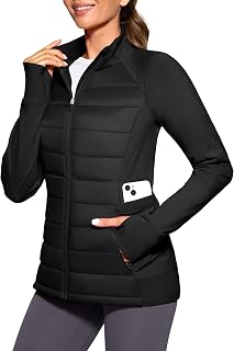 GGradual Women's Fleece Lined Water Resistant Puffer Jacket: 6 Pockets, Lightweight for Running, Hiking & Travel