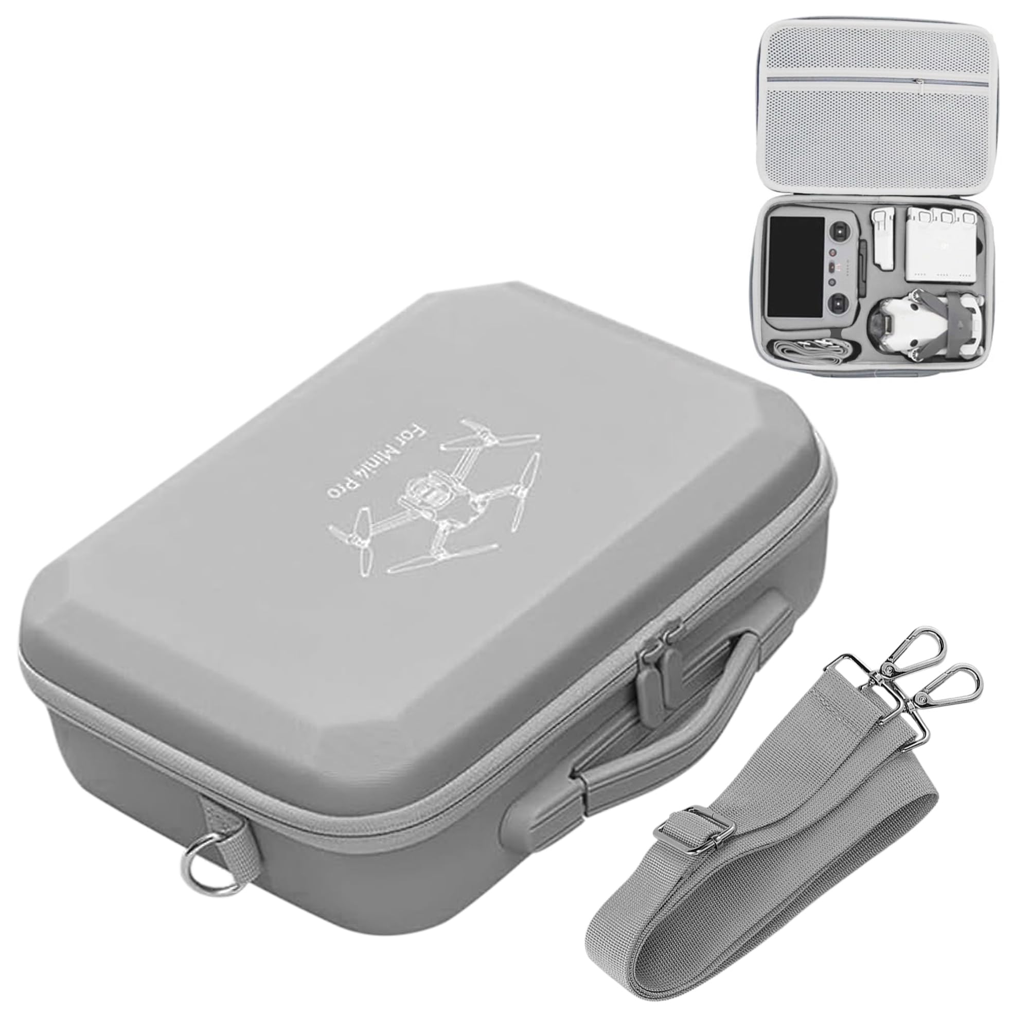 Sounce Hard Shell Carrying Case for DJI Mini 4 Pro – Compact Storage Bag for DJI Mini 4 Pro Drone, RC 2 Controller, Batteries, Charger, and Accessories – Portable Travel Case, Grey-image-41