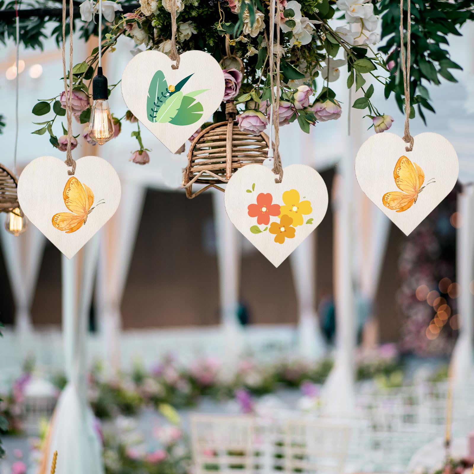 50 Stück Holzherzen Zum Beschriften 5cm/1.97inch, Holzherzen Zum Bemalen Herz Holz mit Loch, Natur Buchsbaum für Hochzeit, Party, Jubiläum, Geschenkanhänger, DIY Handwerk, Hochzeitdeko Streudeko