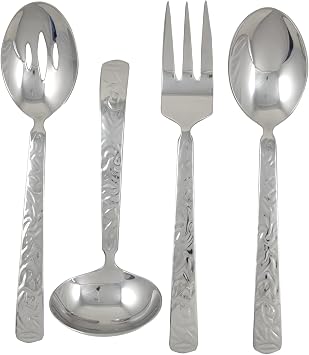 Ginkgo International Bonnie 4-Piece Stainless Steel Hostess Serving Set