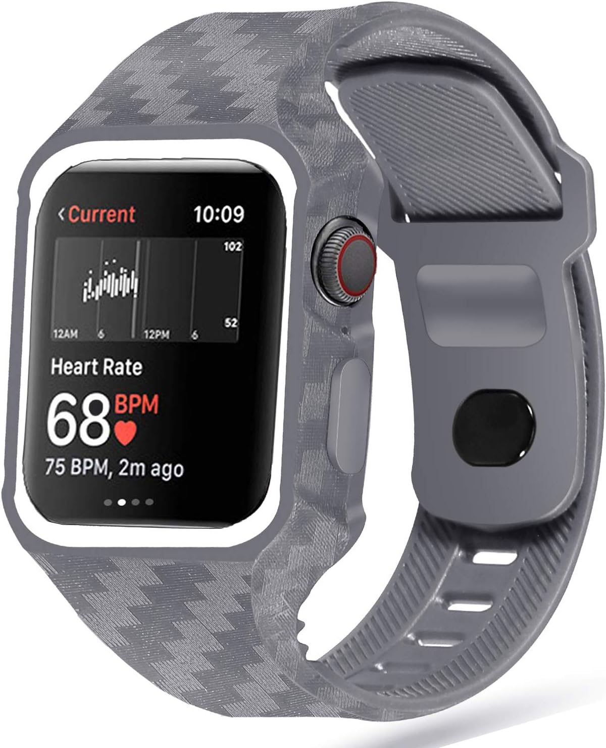 Wishta Compatible with Apple Watch 4 Band 44mm with Case, Soft TPU Frame Protector Accessories with Sport Band for New iWatch Series 4 2018 (44mm-Gray case)
